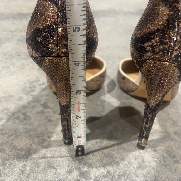 JESSICA SIMPSON- SZ 7 Snake Print Sequined Pumps - Picture 6 of 7